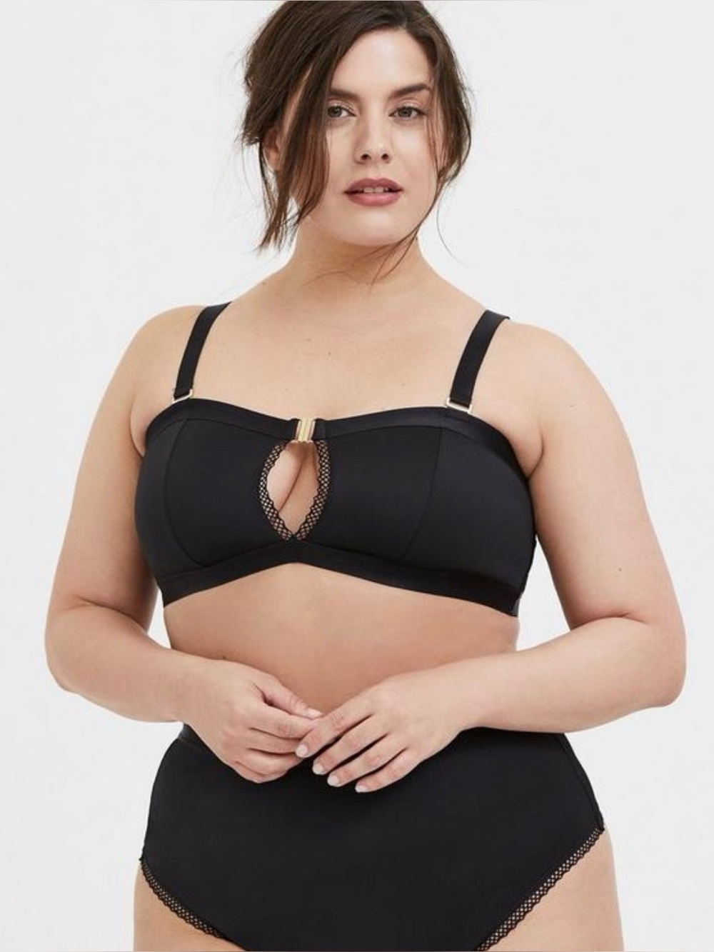 Straps And Rings Satin Keyhole Bandeau